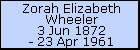 Zorah Elizabeth Wheeler
